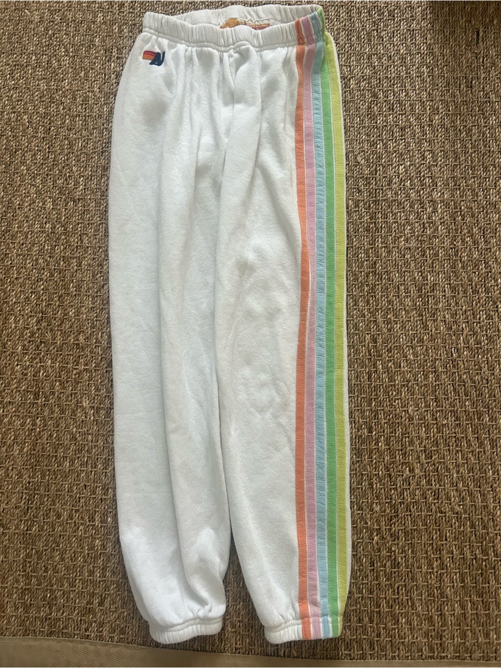 Aviator Nation White 5 Stripe Sweatpants